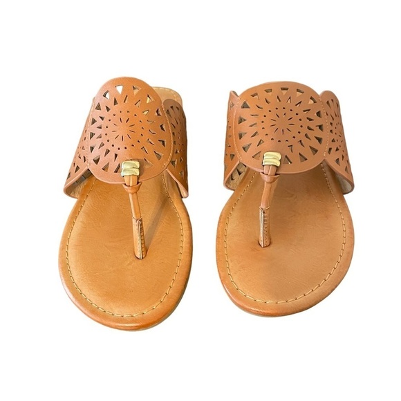 Report Footwear Ginni Lazer or Laser Cut Sandals Cognac Size 7 - Picture 3 of 8